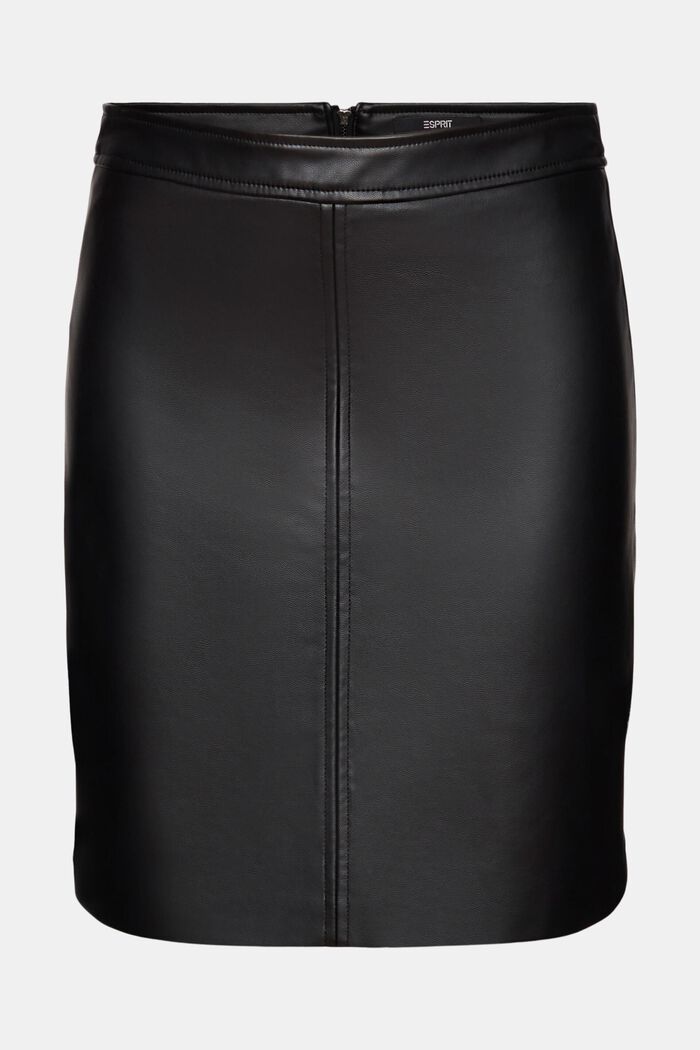 Faux leather mini skirt, BLACK, detail image number 2
