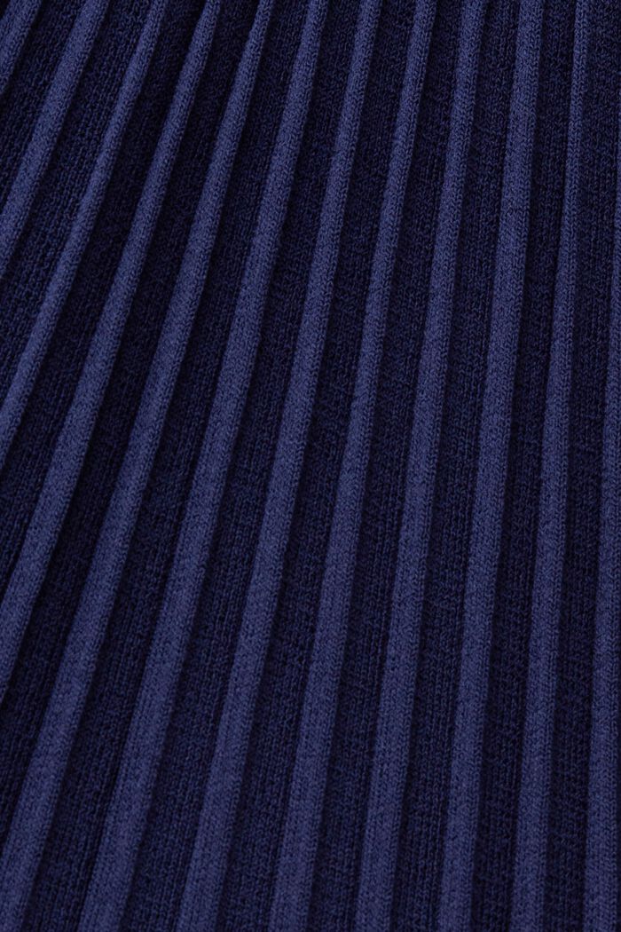 Pleated mini dress with long-sleeves & crewneck, DARK BLUE, detail image number 6