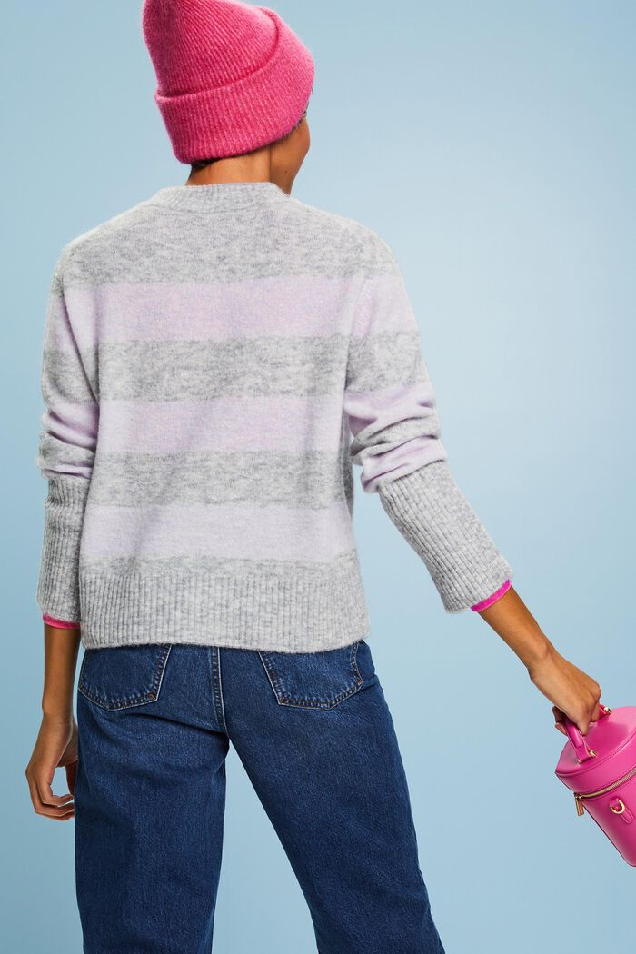 Rib-Knit Crewneck Sweater, LIGHT GREY 3, detail image number 2