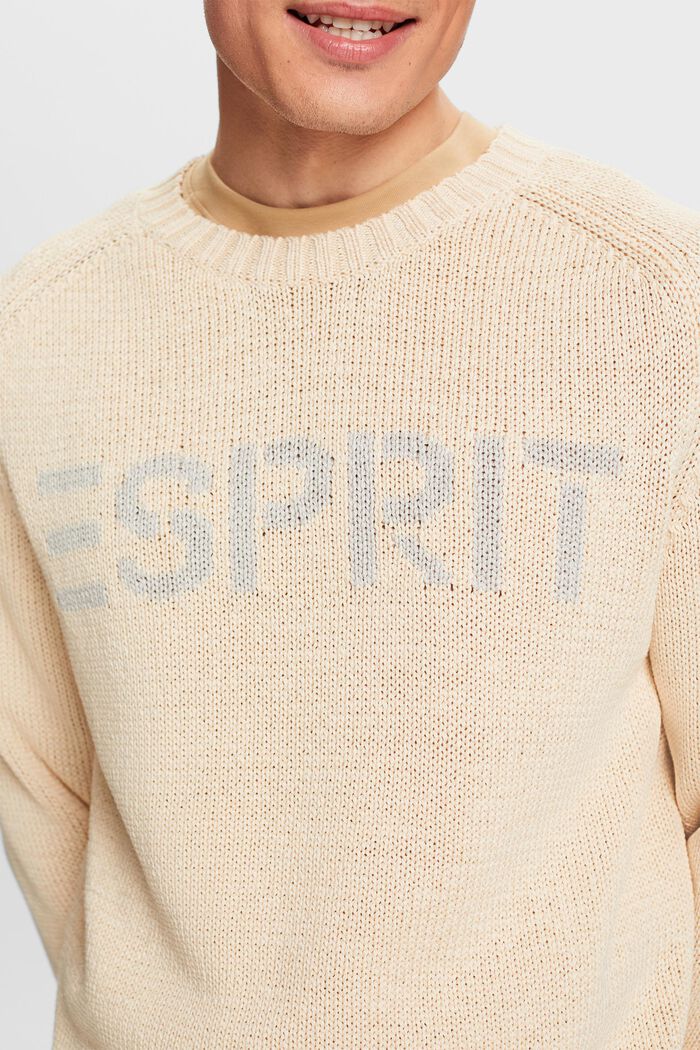 Logo Chunky Knit Sweater, ICE, detail image number 3