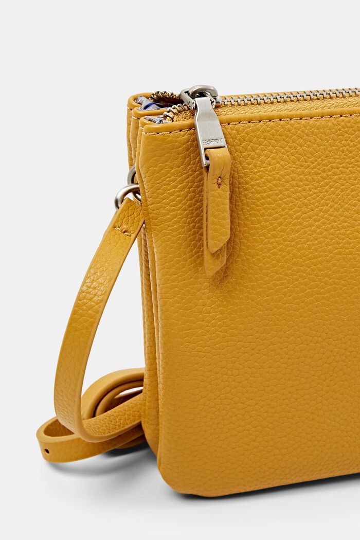 Faux Leather Shoulder Bag, AMBER YELLOW, detail image number 1