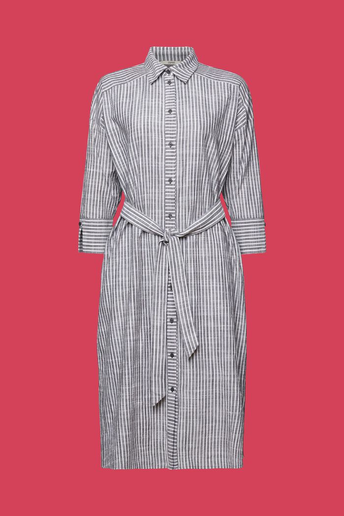 Belted shirt dress, 100% cotton, ANTHRACITE, detail image number 6