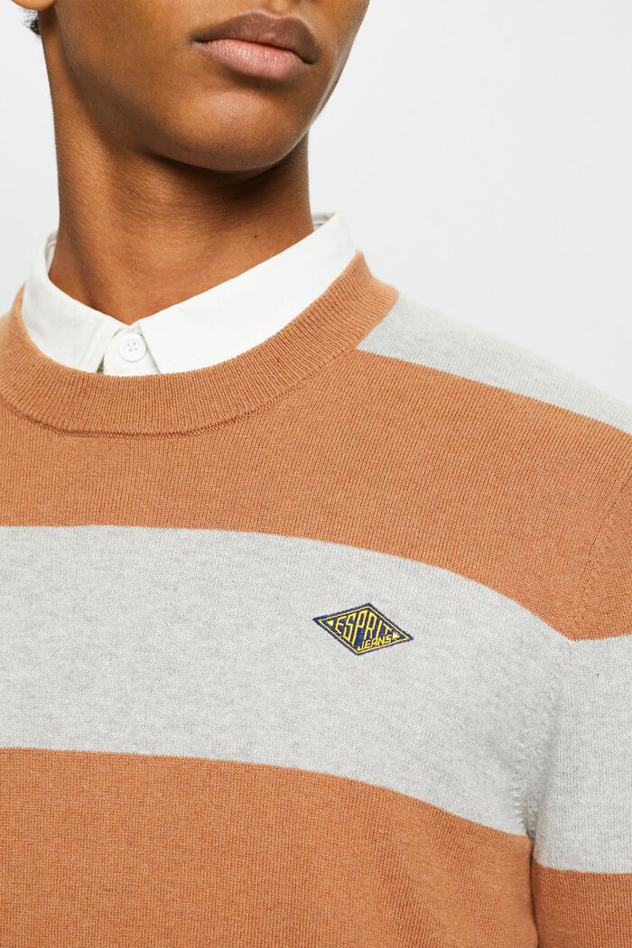Striped knit jumper with cashmere, TOFFEE, detail image number 2