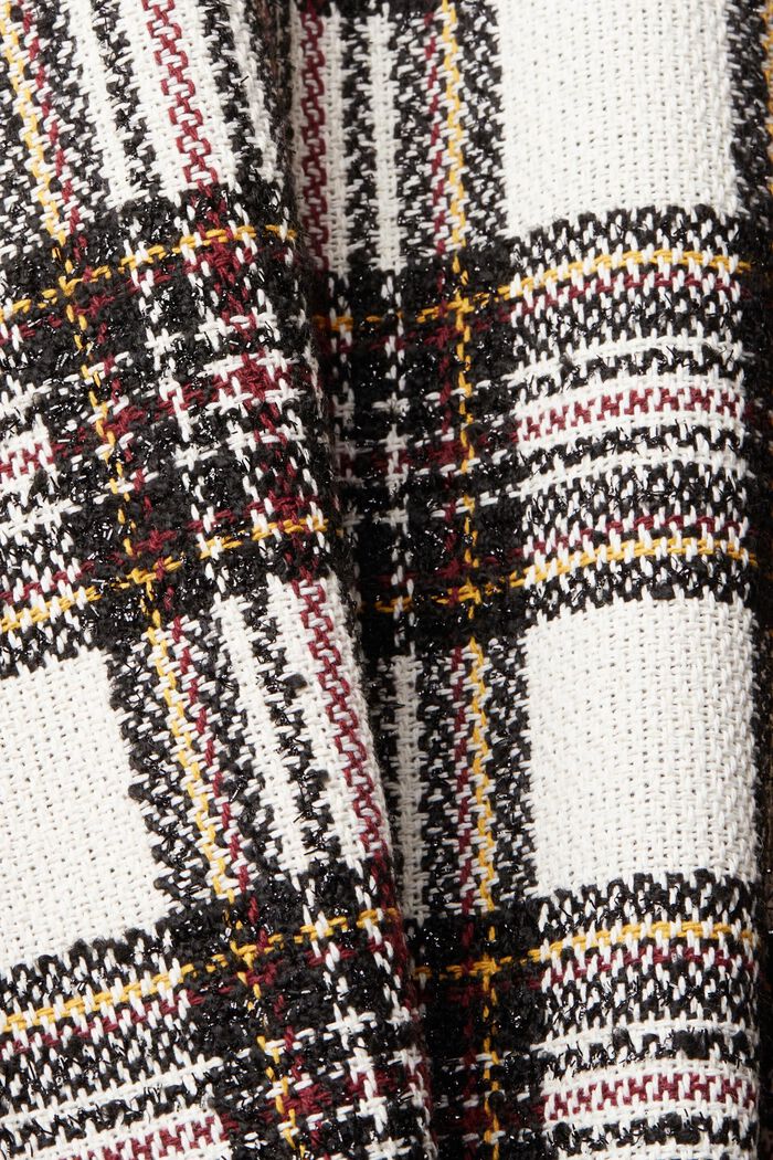 Plaid Double-Breasted Bouclé Blazer, OFF WHITE, detail image number 5