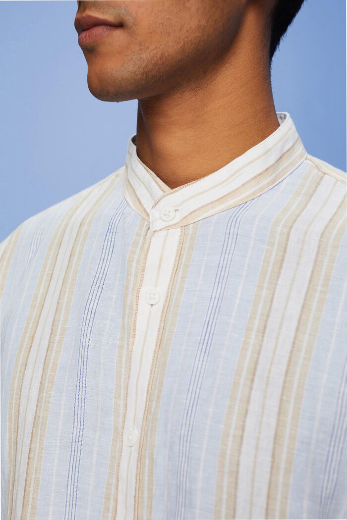 Striped shirt, 100% linen, SAND, detail image number 2