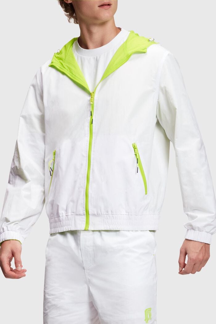 Reversible Neon Pop Layered Windbreaker, LIME YELLOW, detail image number 0