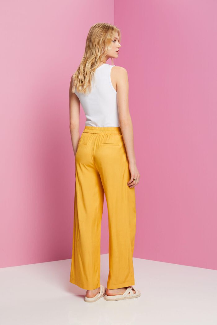 Wide leg trousers, LENZING™ ECOVERO™, SUNFLOWER YELLOW, detail image number 3
