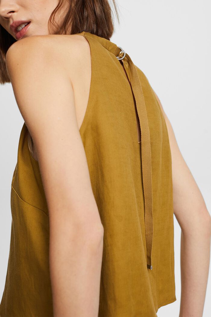 Camisole top, linen blend, TOFFEE, detail image number 2