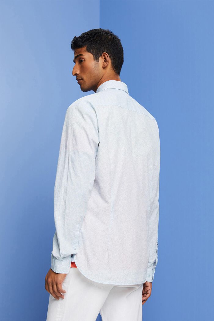 Patterned shirt, 100% cotton, LIGHT BLUE LAVENDER, detail image number 3