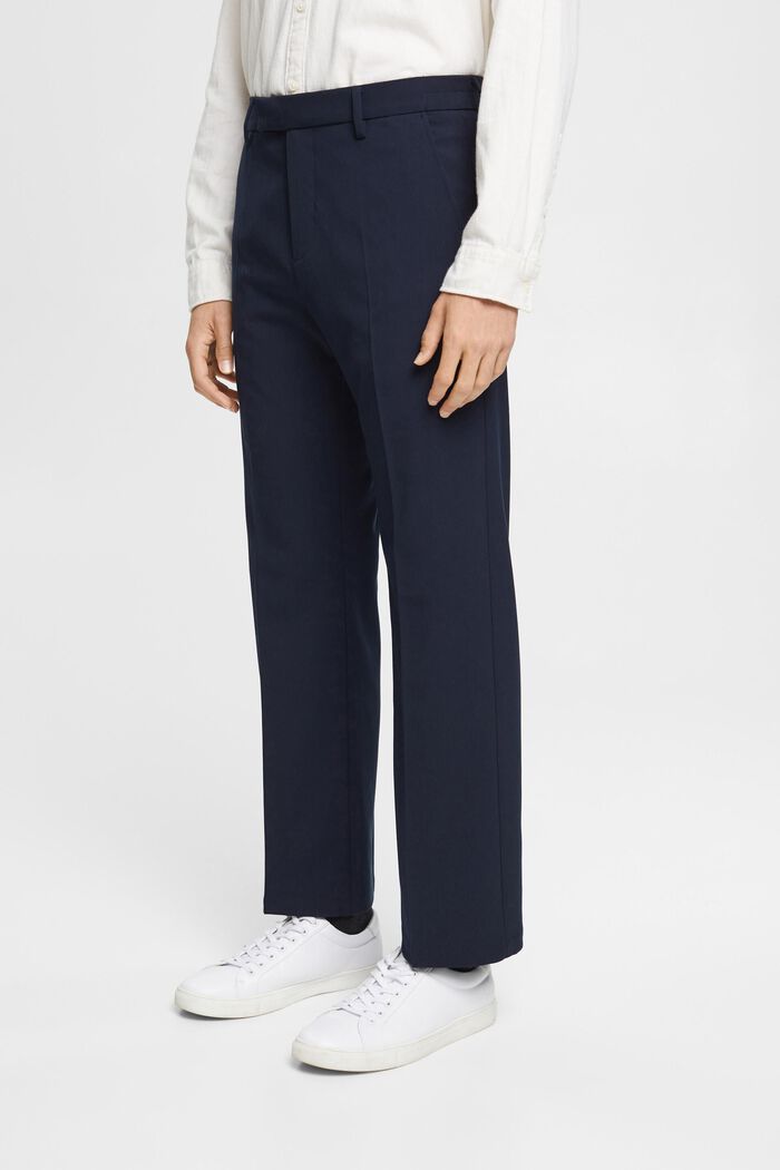 Tailored wide-fit trousers with elasticated waist, NAVY, detail image number 0