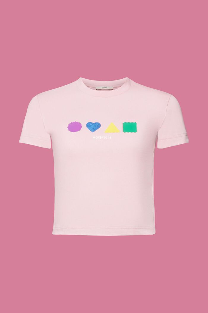 Organic cotton T-shirt with geometric print, PINK, detail image number 6