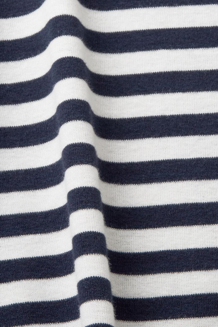 Logo-Print Striped Cotton T-Shirt, NAVY, detail image number 5