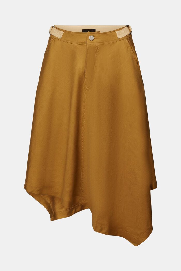 Midi skirt with a handkerchief hem, TOFFEE, detail image number 7