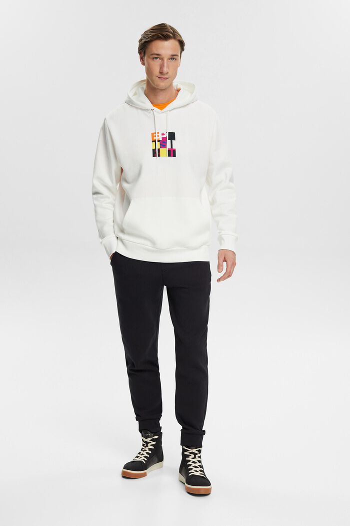 Hoodie with logo print, OFF WHITE, detail image number 4