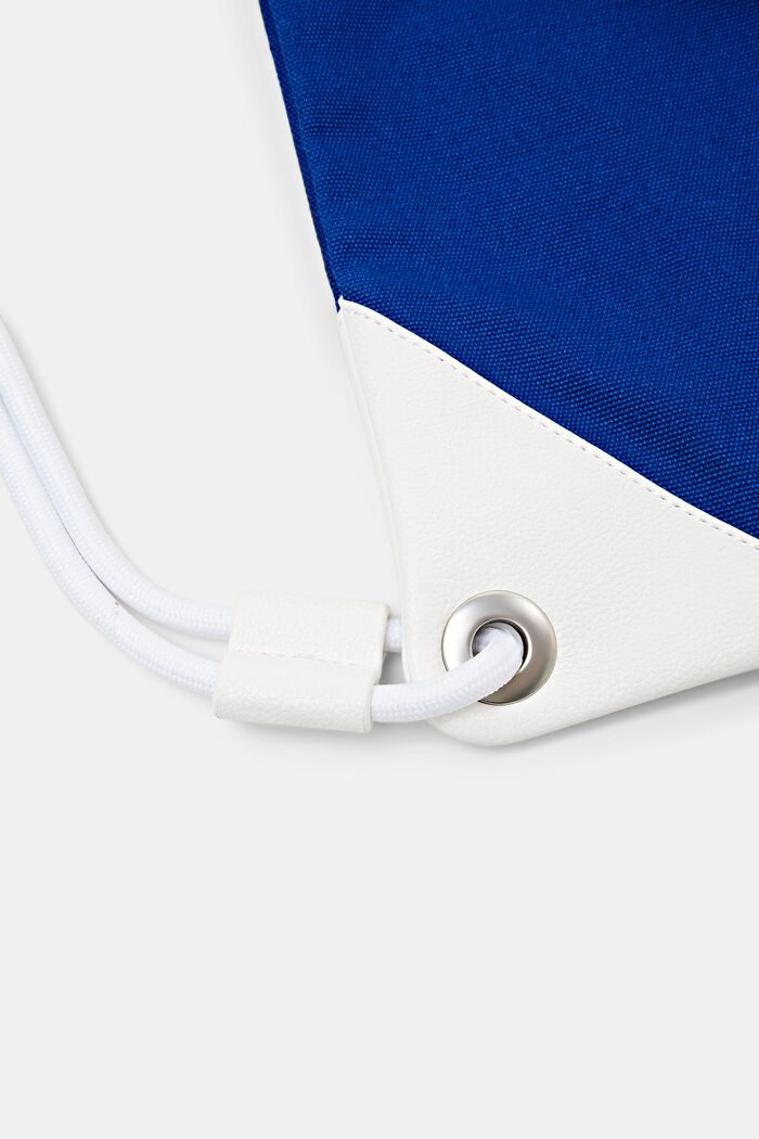 Cotton Canvas Logo Drawstring Backpack, BRIGHT BLUE, detail image number 4