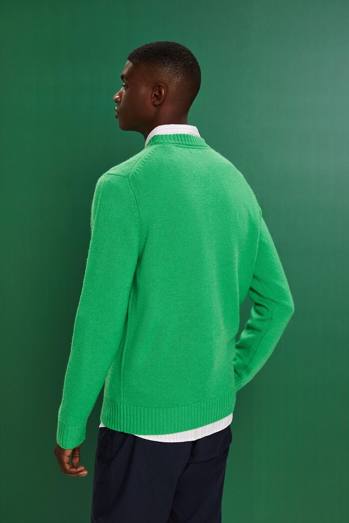 Cashmere sweater, DARK GREEN, detail image number 4