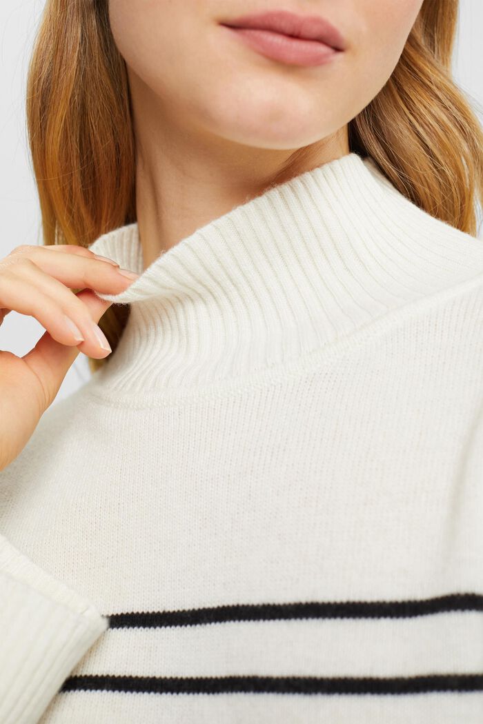 Wool blend mock neck jumper, LENZING™ ECOVERO™, OFF WHITE, detail image number 3