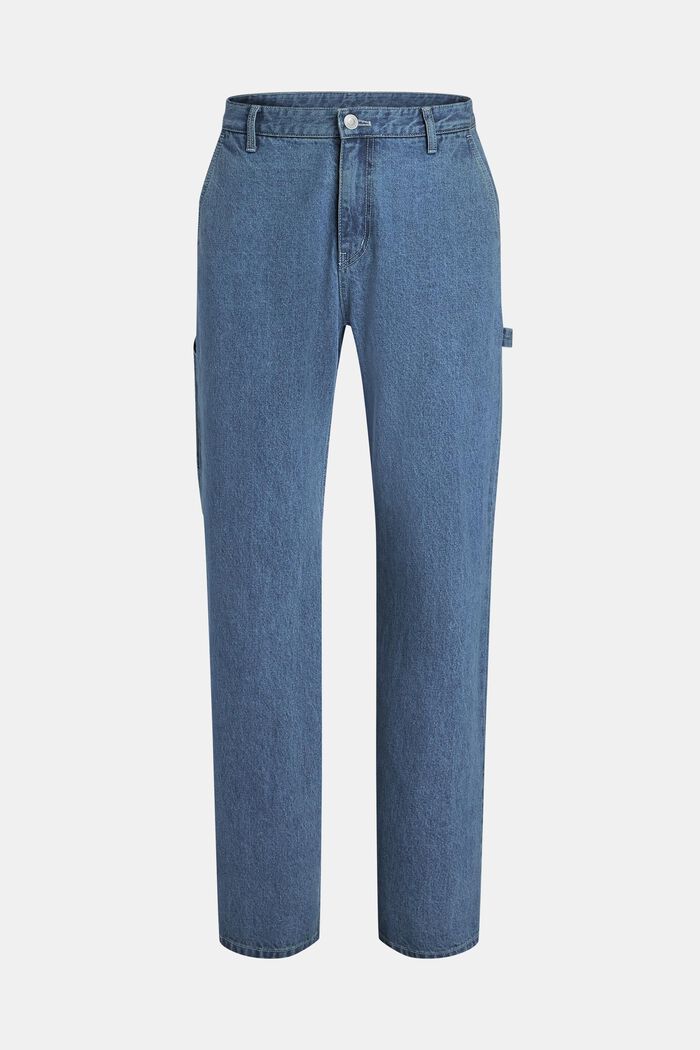 Unisex High-Rise Wide-Leg Cargo Jeans, BLUE RINSE, detail image number 2